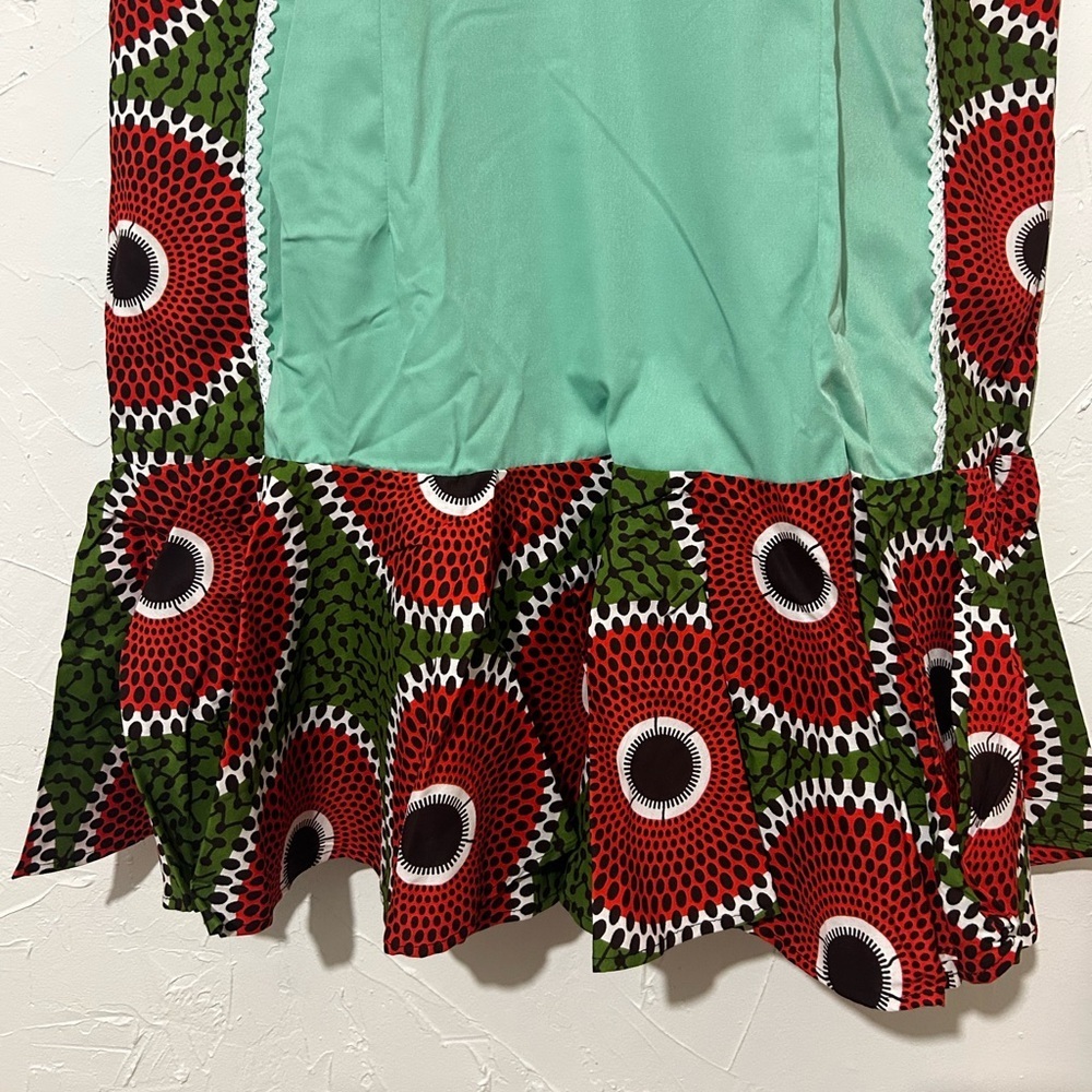African Print Bodycon Dress | Knee Length Ankara Event Dress Sz XL - Picture 4 of 9